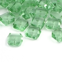 Lot (54) Czech antique hand faceted octagon rondelle green glass beads 11-12mm