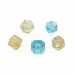 Lot (5) Czech vintage faceted pendant glass beads buttons 12mm