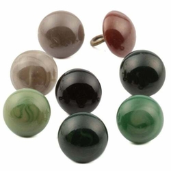 Lot (8) Victorian antique Czech marble swirl lampwork glass buttons