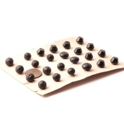 Card (24) antique Czech dimi ball cone black glass buttons