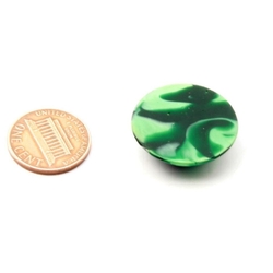 Large Czech vintage green swirl marbled glass cabochon 24mm second