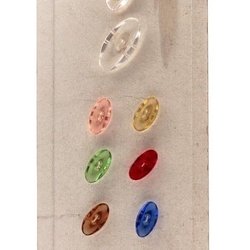 Sample card (9) Art Deco 1920's transparent oval vintage Czech glass buttons