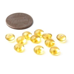 Lot (11) Czech Art Deco golden yellow headpin glass beads button elements 7mm