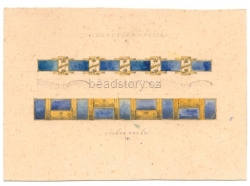 Original Art Deco bracelet design illustration sketch exam drawing Czechoslovakia 1931