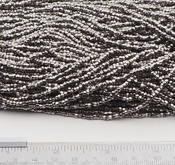Big lot Hank 22000pcs vintage Czech MARCAZITE faceted glass seed beads 15bpi