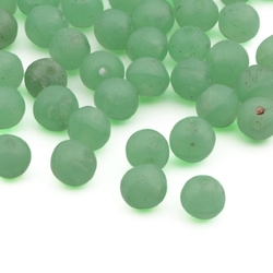 Lot (50) vintage Czech uranium vaseline green round glass beads 6mm
