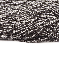 Big lot Hank 22000pcs vintage Czech MARCAZITE faceted glass seed beads 15bpi