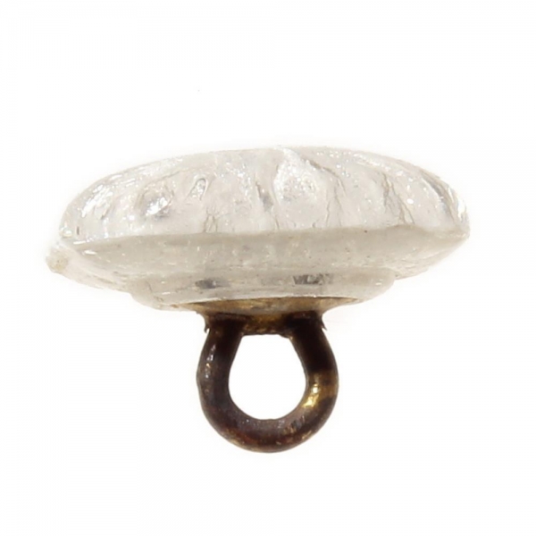 13mm Victorian antique Czech lampwork foil octagon crystal art glass button