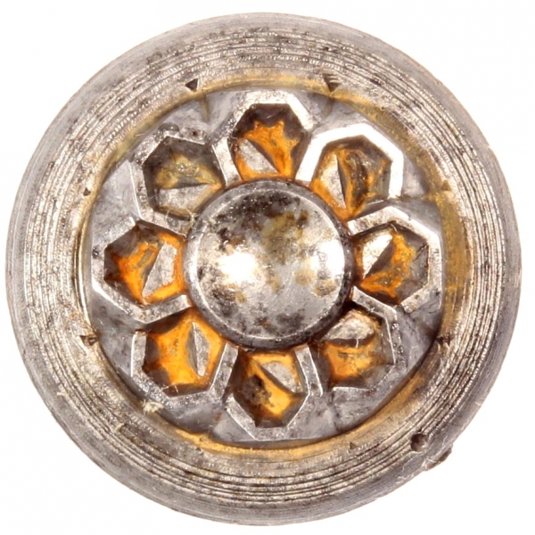 20mm geometric octagon flower 1920's Antique vintage Czech glass button cabochon bead steel mold impression die punch tool jewelry design
