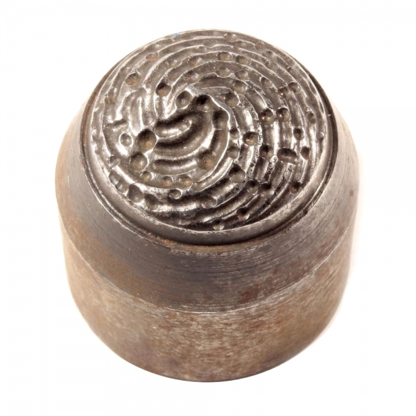 27mm spiral pitted 1920's Antique vintage Czech glass button cabochon bead steel mold impression die punch tool jewelry design