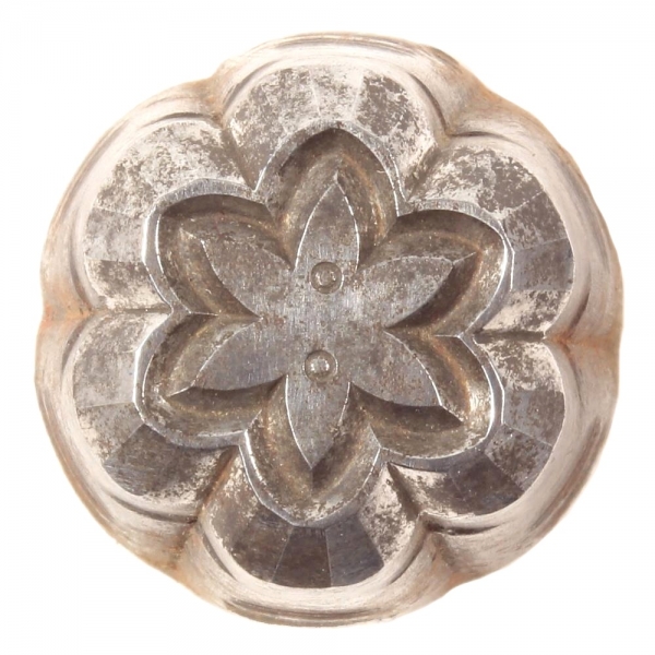 23mm hexagon flower 1920's Antique vintage Czech glass button cabochon bead steel mold impression die punch tool jewelry design