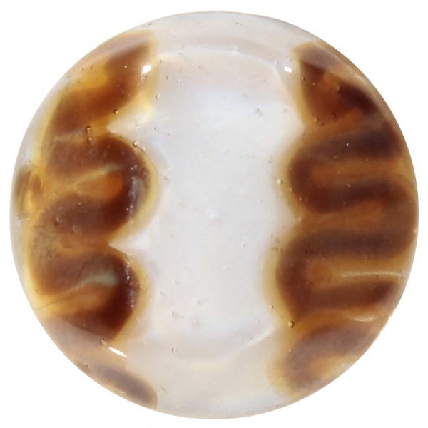 14mm Victorian antique Czech caramel satin bicolor lampwork rosette shank glass button