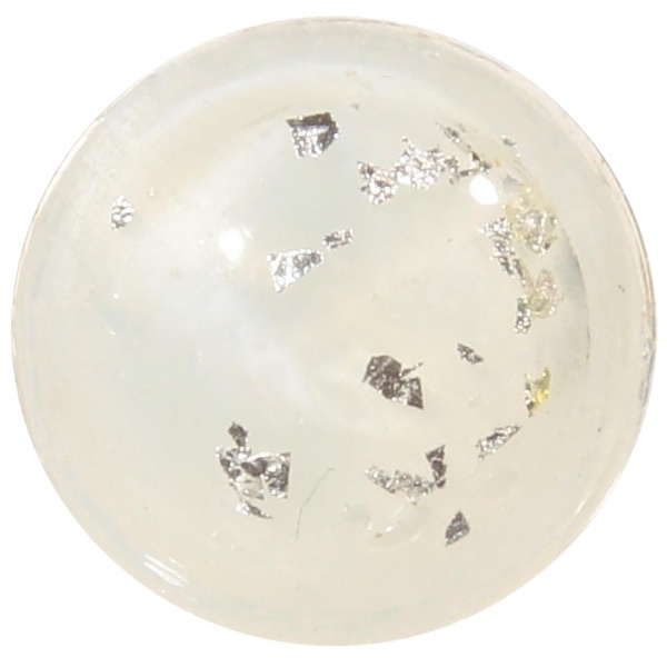 14mm Victorian antique lampwork Czech foil fleck white satin glass button