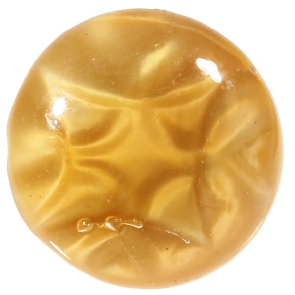15mm Victorian antique Czech caramel satin star rosette shank art glass button