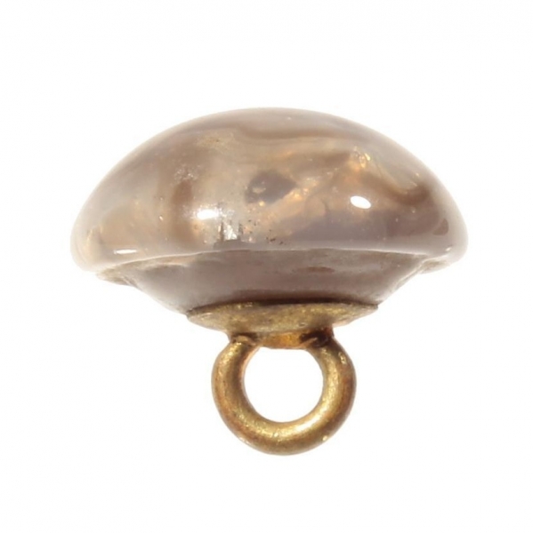 14mm Victorian antique Czech satin opaline marbled glass button