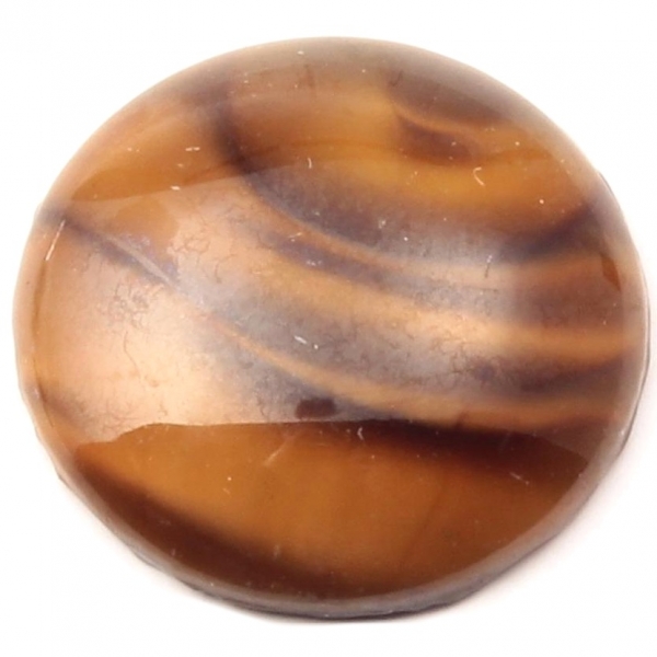 21mm Czech antique caramel satin marble round glass cabochon