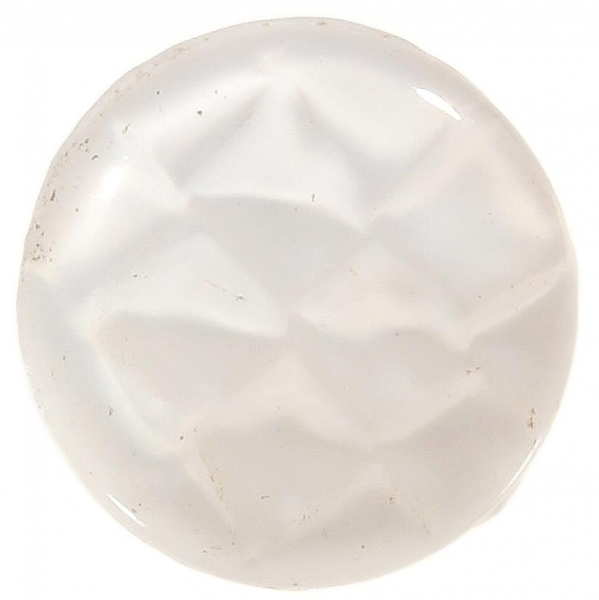 14mm Victorian antique Czech white satin geometric glass rosette shank button
