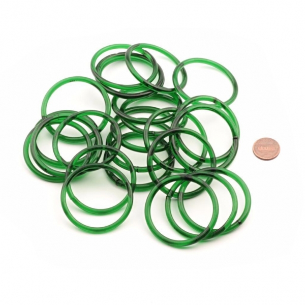 Lot (24) 49mm antique Czech green Art glass bangles hoop beads earring elements