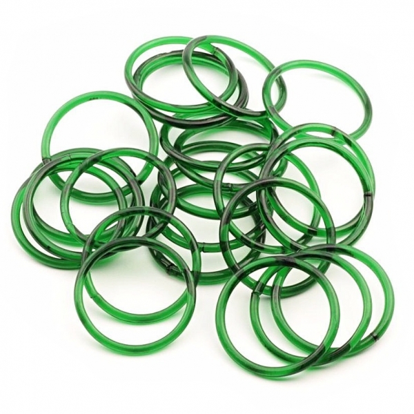 Lot (24) 49mm antique Czech green Art glass bangles hoop beads earring elements
