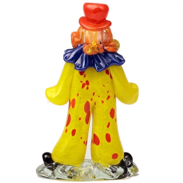 Czech vintage Zelezny Brod school of art glass yellow clown figurine Brychta