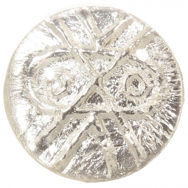 15mm Victorian antique Czech foil under crystal glass rosette shank button