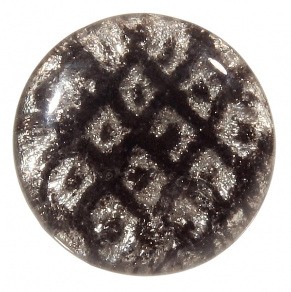 15mm Victorian antique Czech geometric foil under crystal glass rosette shank button
