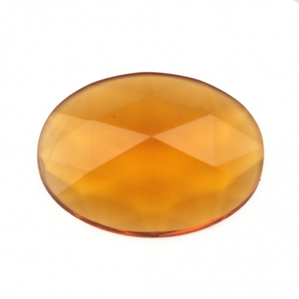 40x30mm large Czech vintage oval faceted amber topaz flatback glass rhinestone