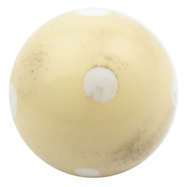 12mm Antique Czech lampwork white spot pastel yellow glass dimi ball button rosette shank
