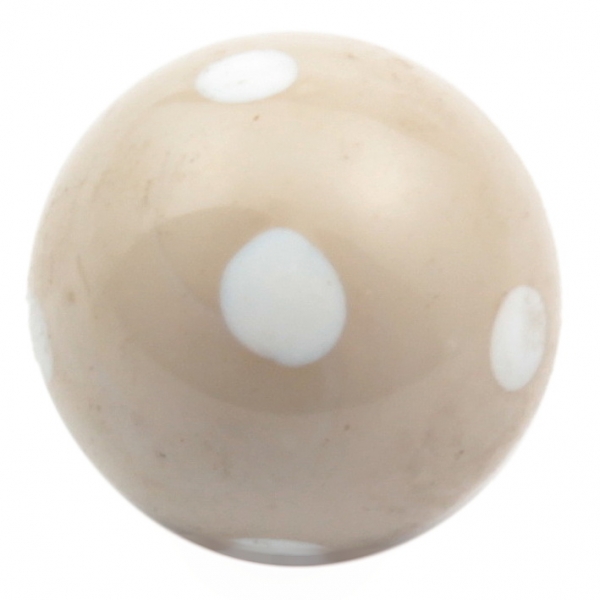 12mm Antique Czech lampwork white spot pastel beige glass dimi ball button rosette shank