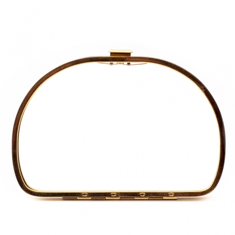 5.8" Vintage gold tone plated clutch purse bag design frame element