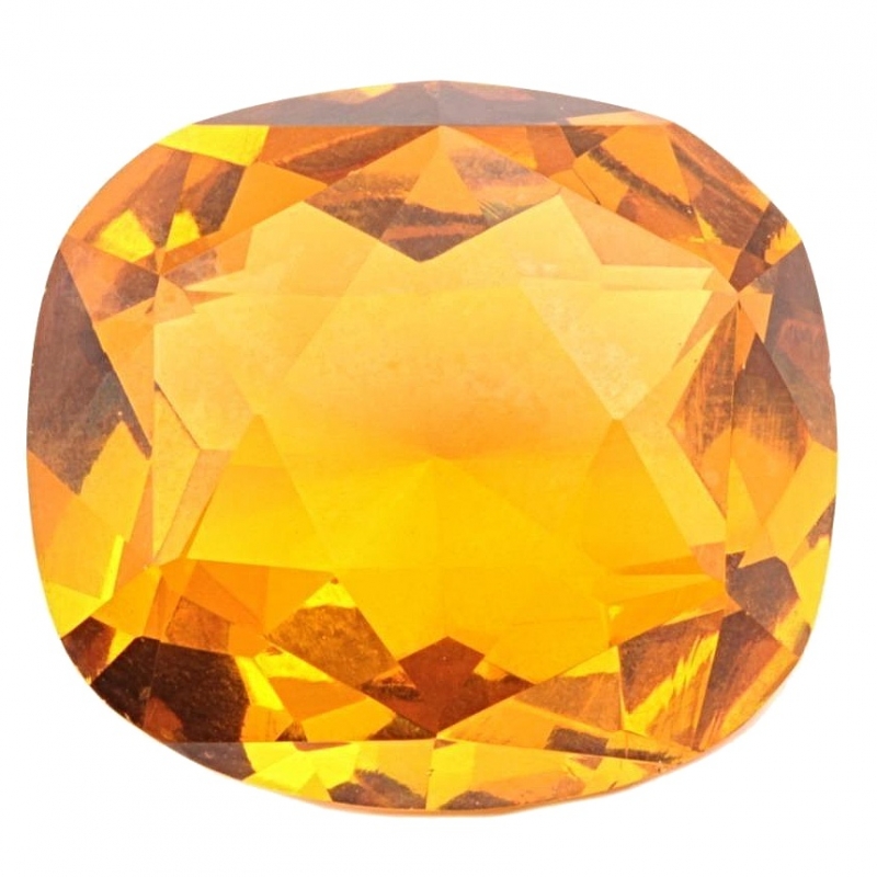 Large 26mm vintage Czech rectangle oval faceted amber topaz glass rhinestone