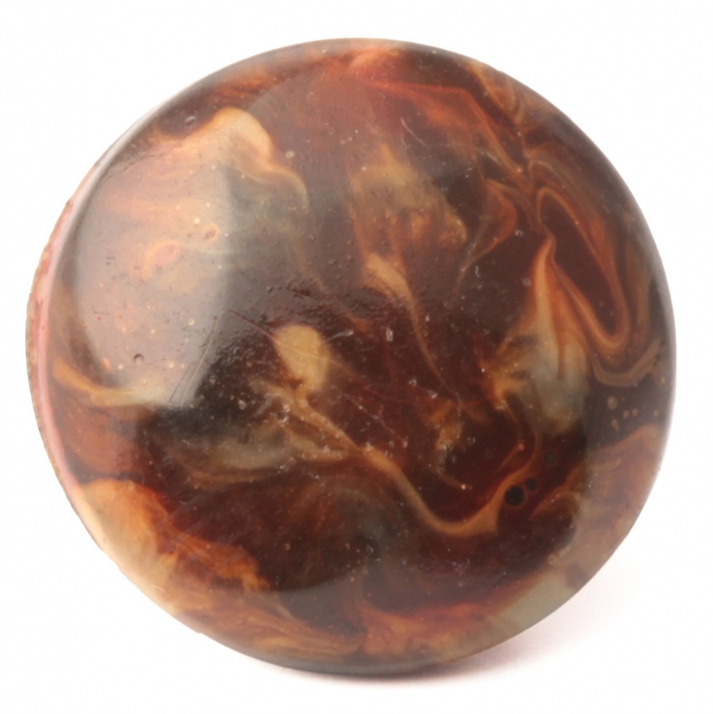 16mm Victorian antique Czech brown agate marble rosette shank art glass button