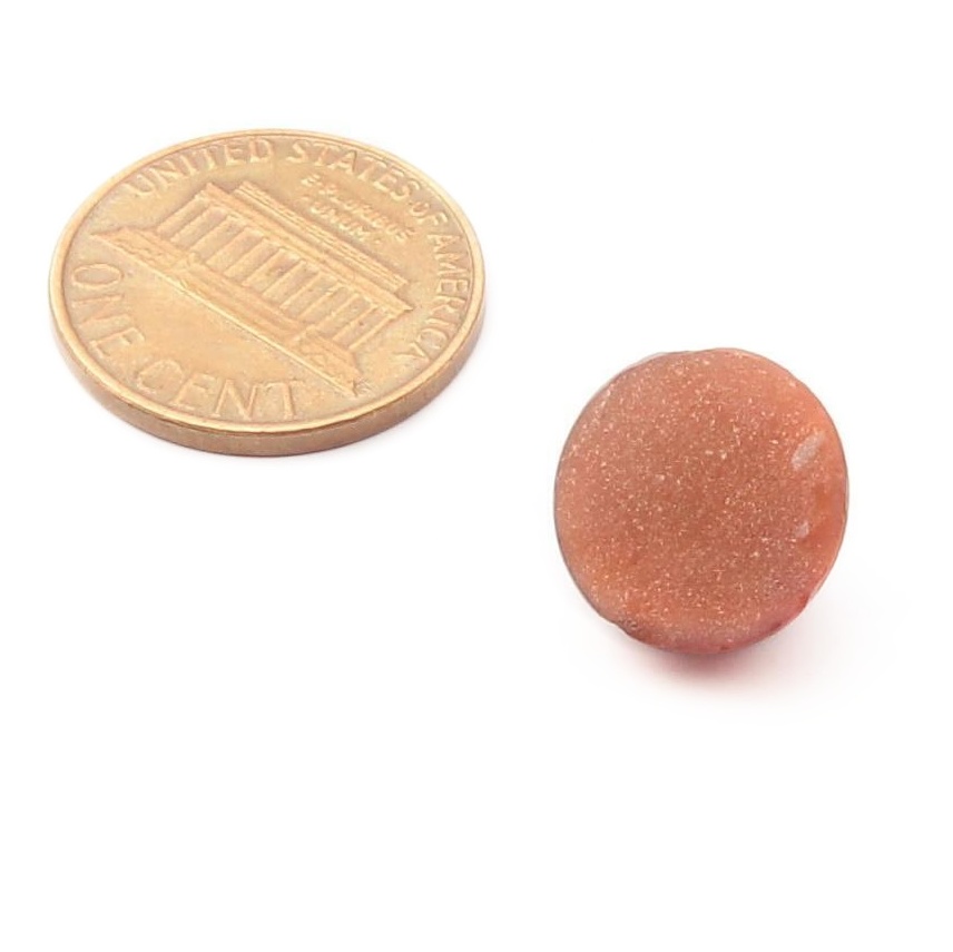 13mm Czech vintage spatter marbled peach opaline high domed glass cabochon