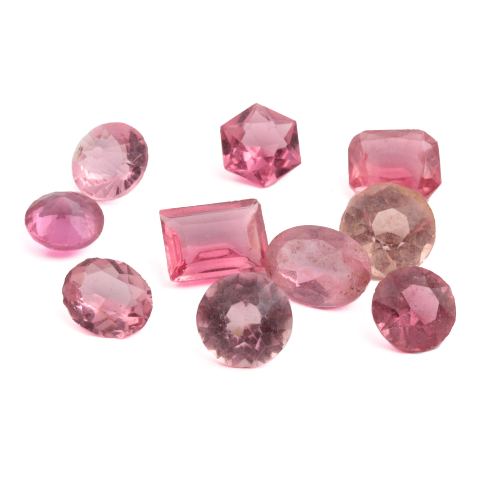10 Czech vintage assorted pink glass rhinestones 