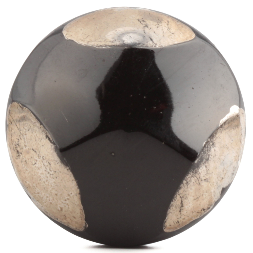 Large Antique Czech lustre black glass button 32mm