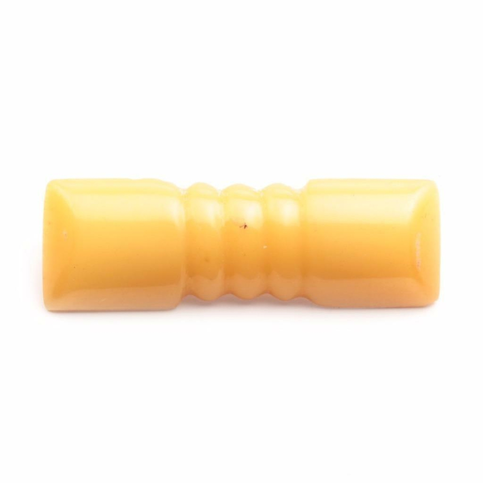 Vintage Art Deco galalith yellow plastic hand carved geometric ribbed pin brooch