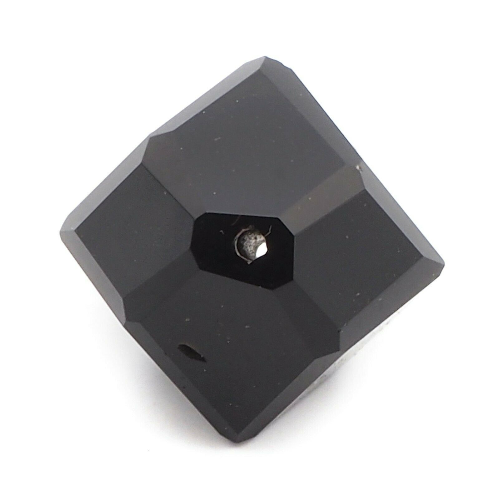 Large Swarovski antique hand faceted jet black oval glass bead 25mm