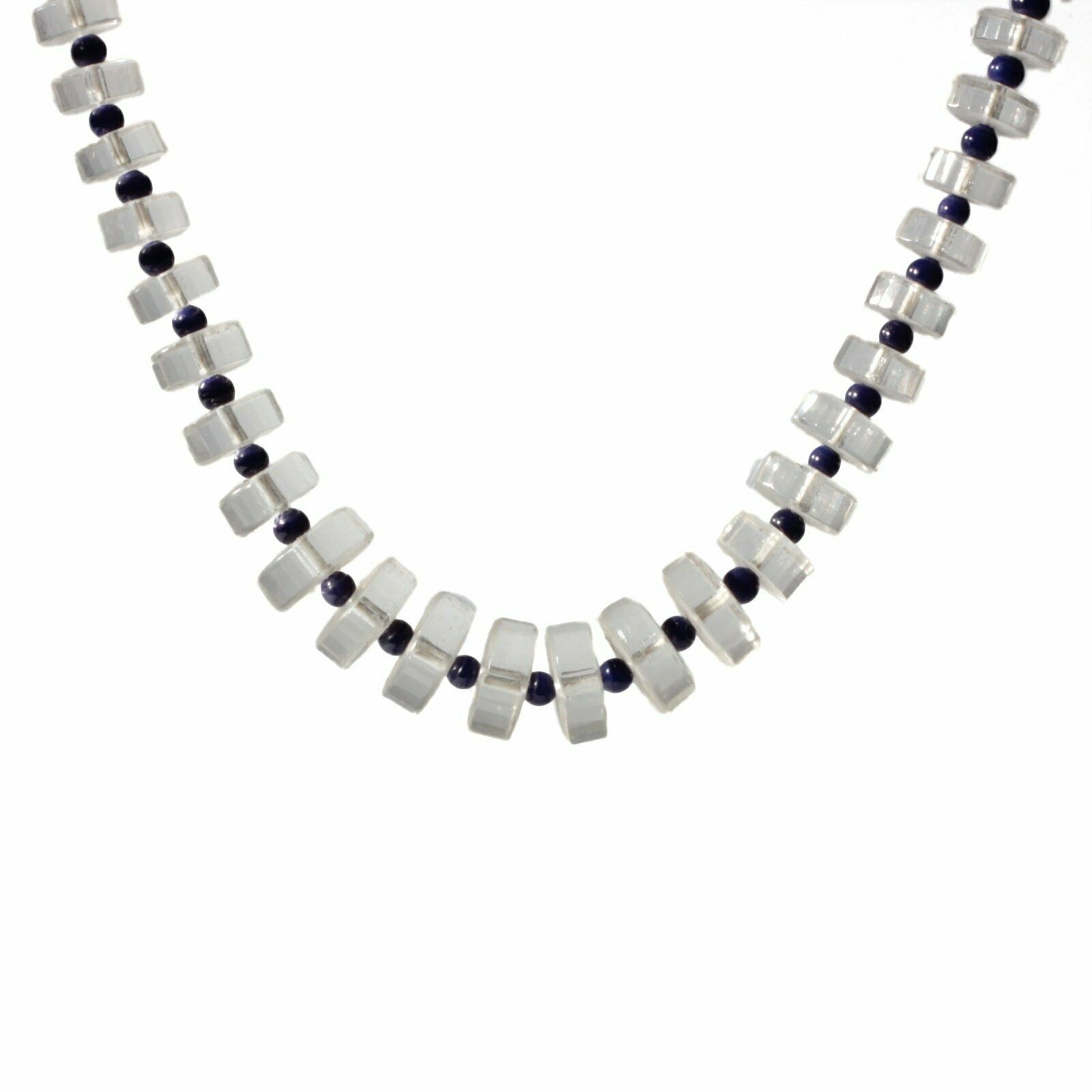 Rock Crystal Quartz Necklace - Art Deco 14k White Gold Genuine Diamond – MJV