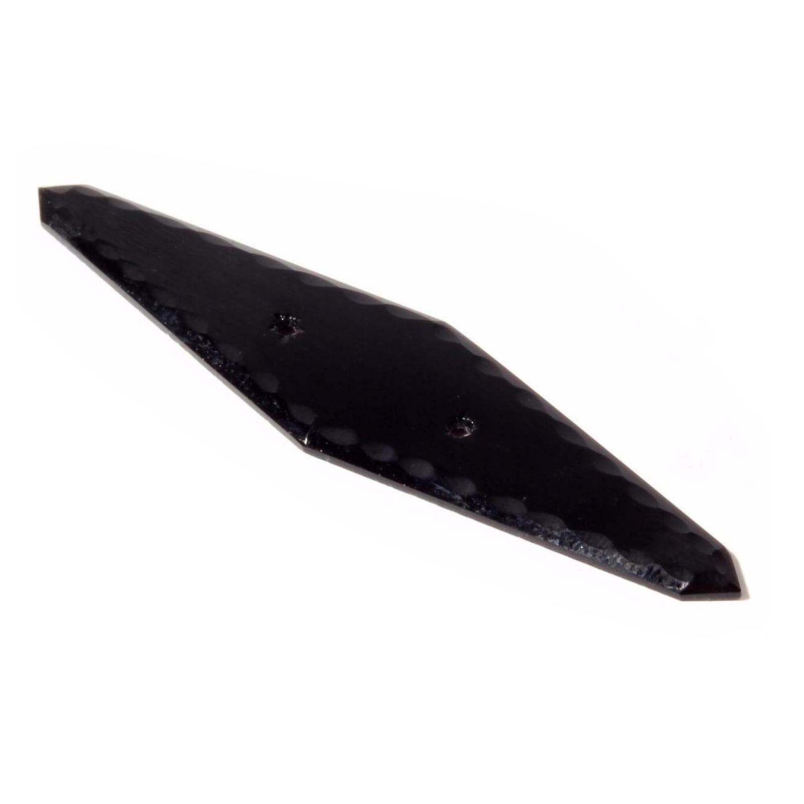 Antique Czech fluted rhomboid black glass jewelry making pin brooch element