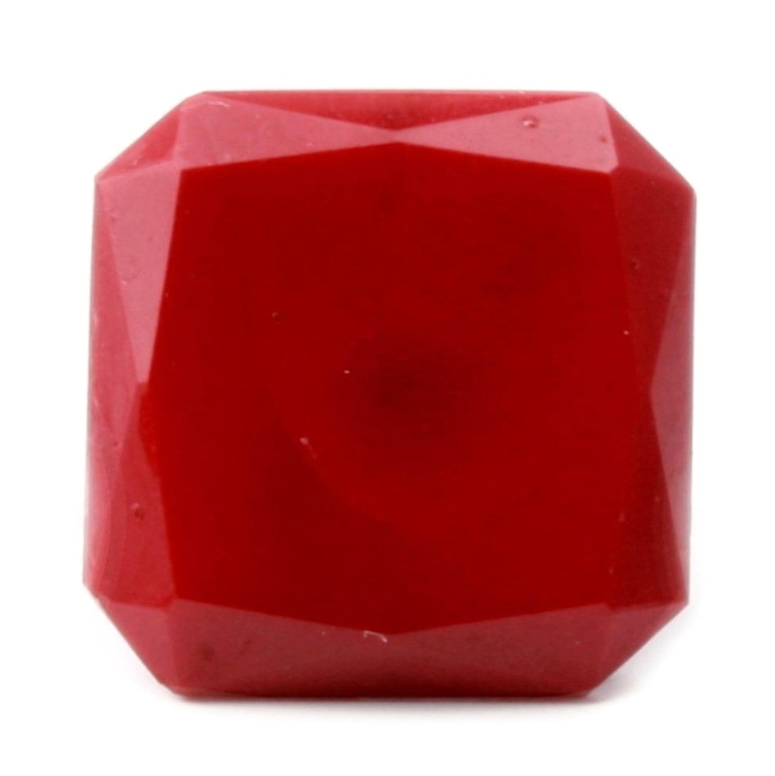 Czech Deco vintage octagon faceted carnelian red glass rhinestone 20mm