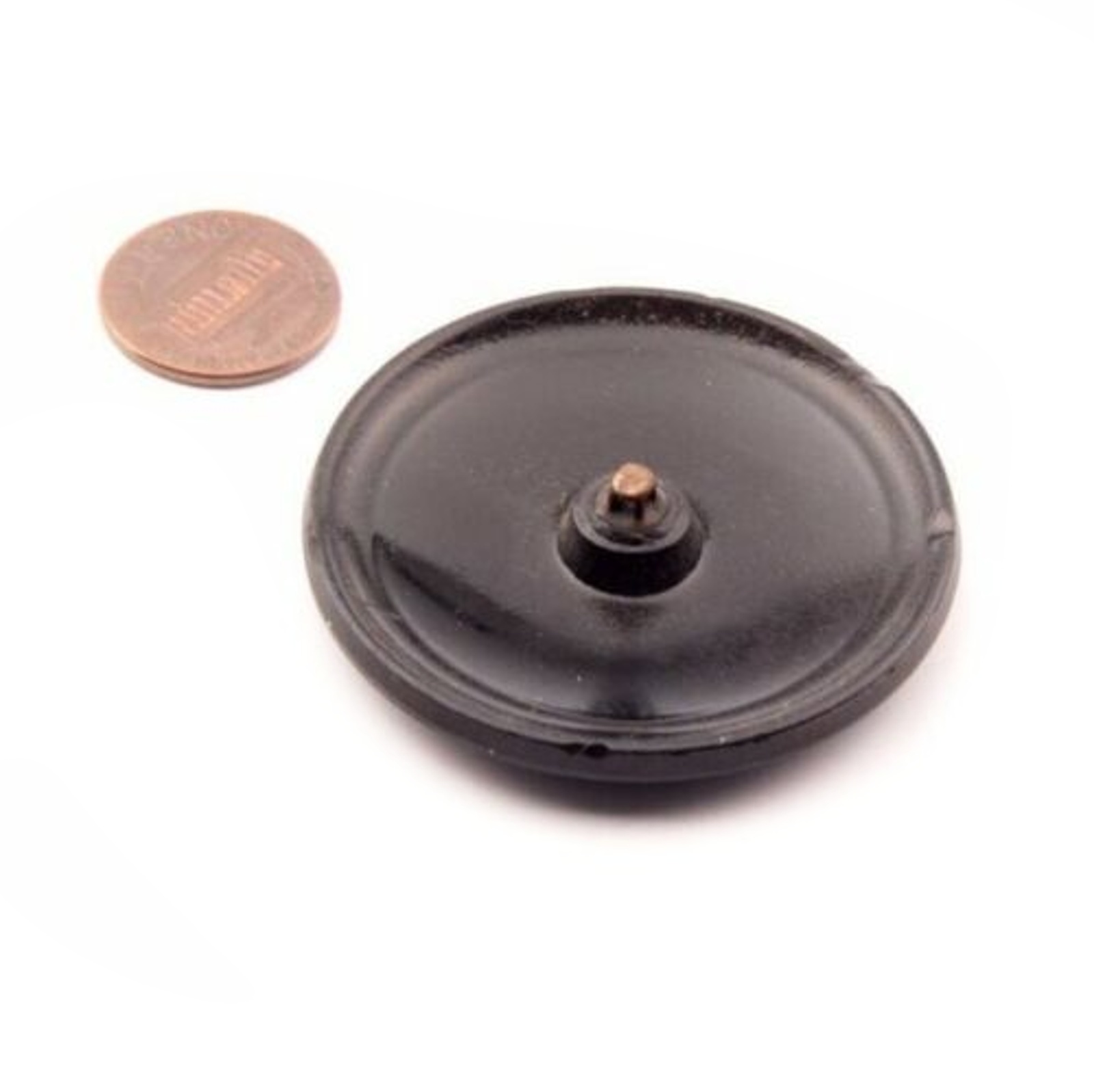 Large antique Victorian Czech floral lacy style Paisley black glass button 50mm
