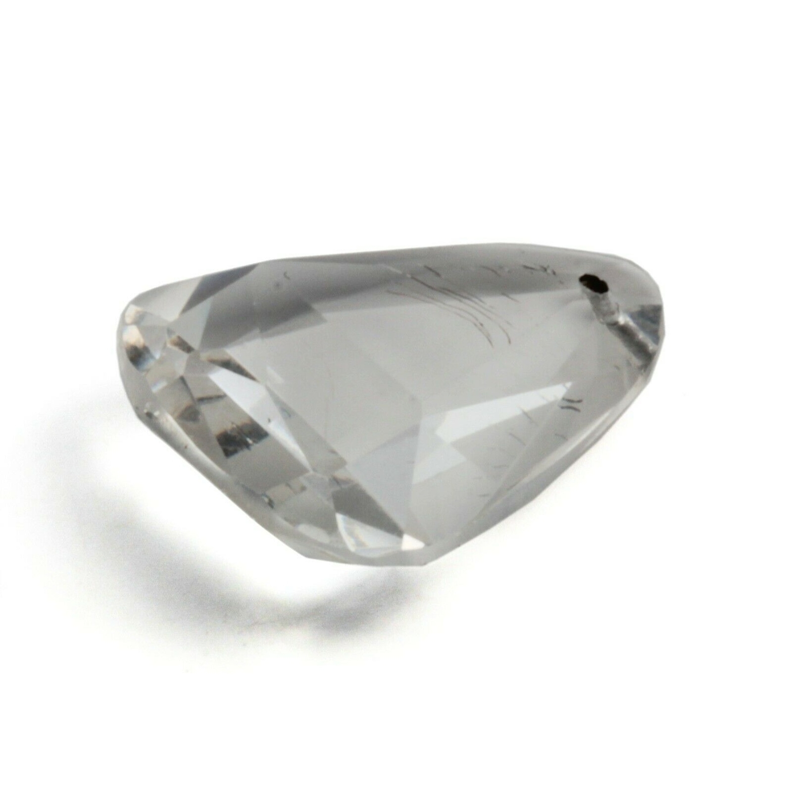 Czech antique hand cut crystal clear triangle faceted pendant glass bead 21mm