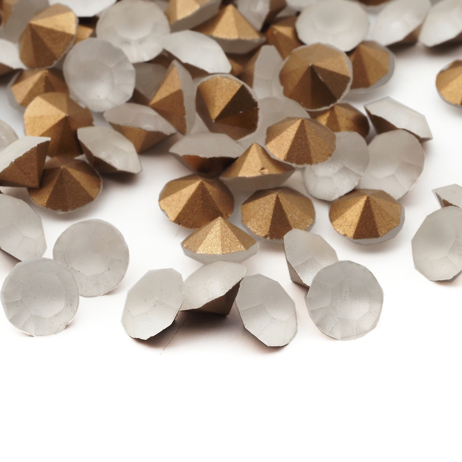 Lot (120) Czech vintage foiled round frost crystal glass rhinestones 8mm