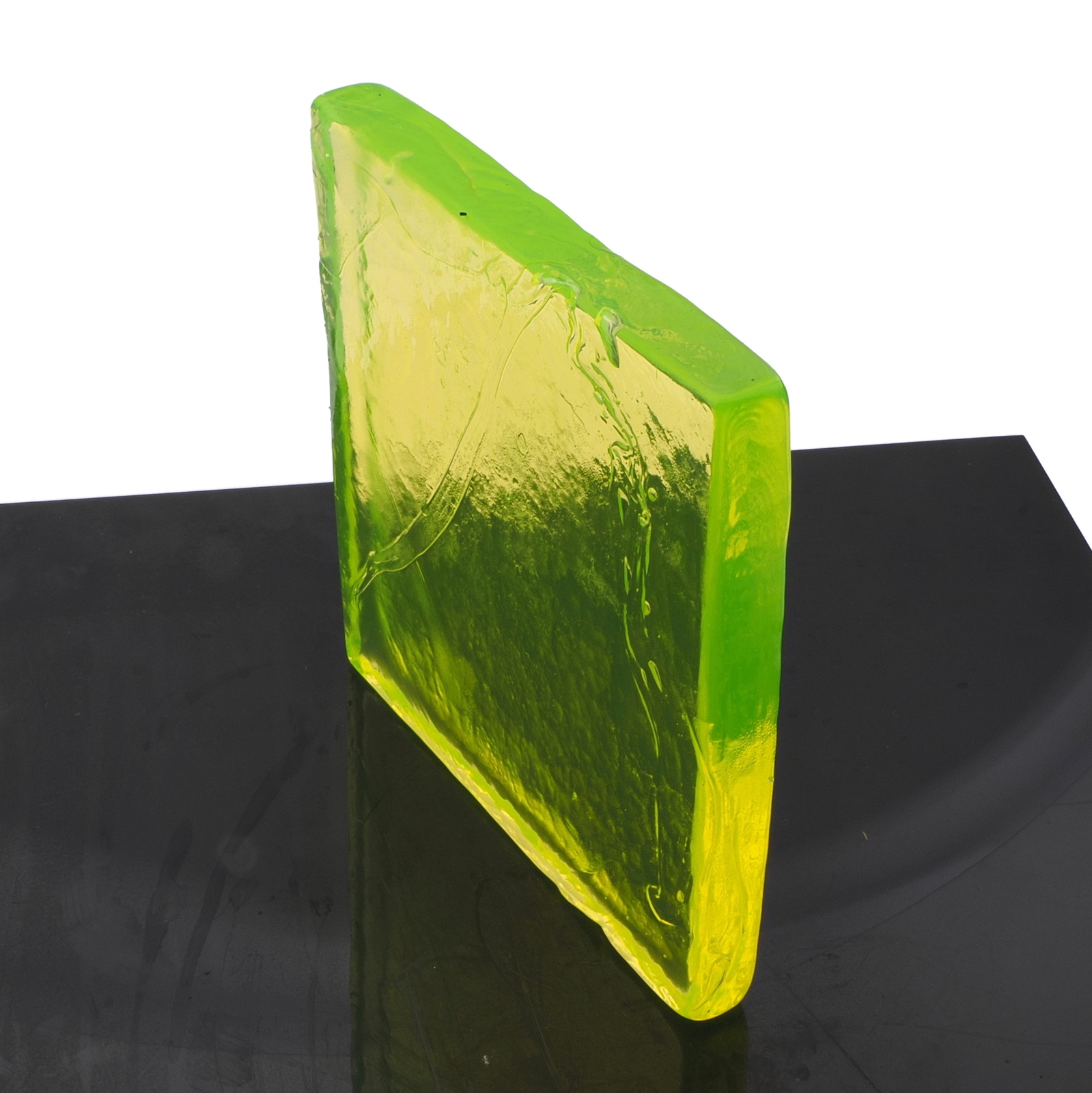 Czech square uranium glass block design decor craft lampwork art installation