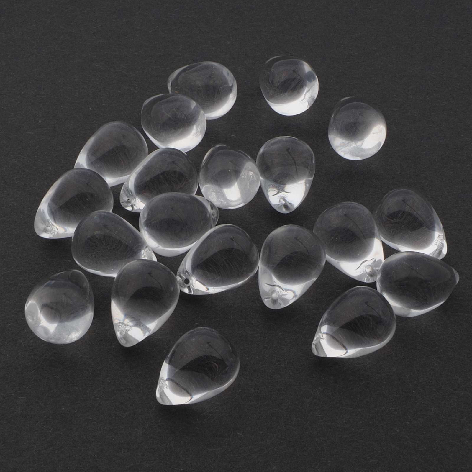 Lot (20) Vintage Czech crystal clear glass grape Chandelier fruit lamp prism beads 17mm