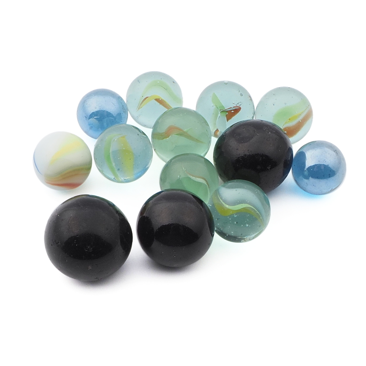 Lot (13) antique vintage German glass marbles toys 
