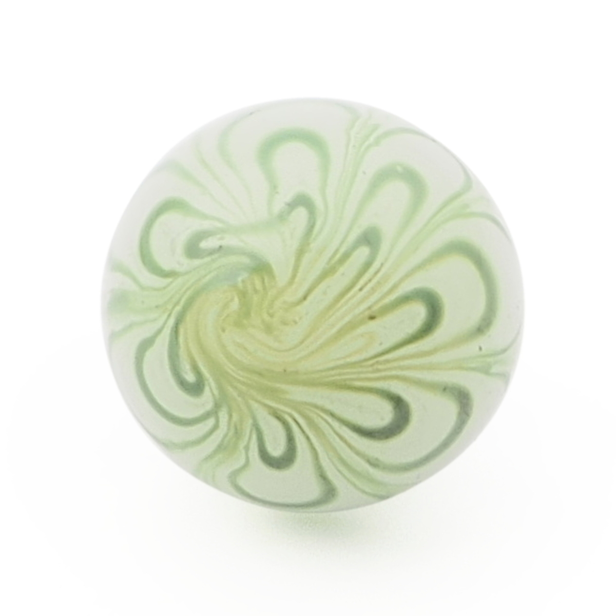 Antique Czech swirl opaline micro lampwork ball glass button 12mm