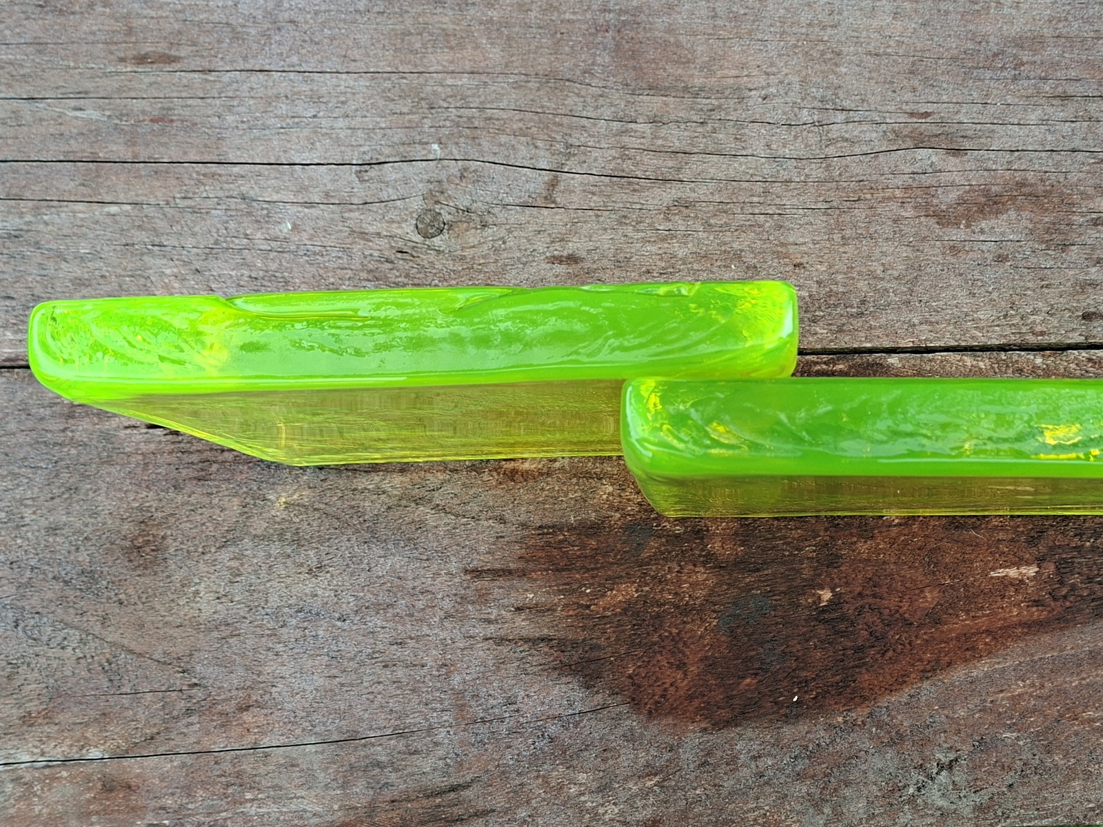 Two glass blocks slabs art installation