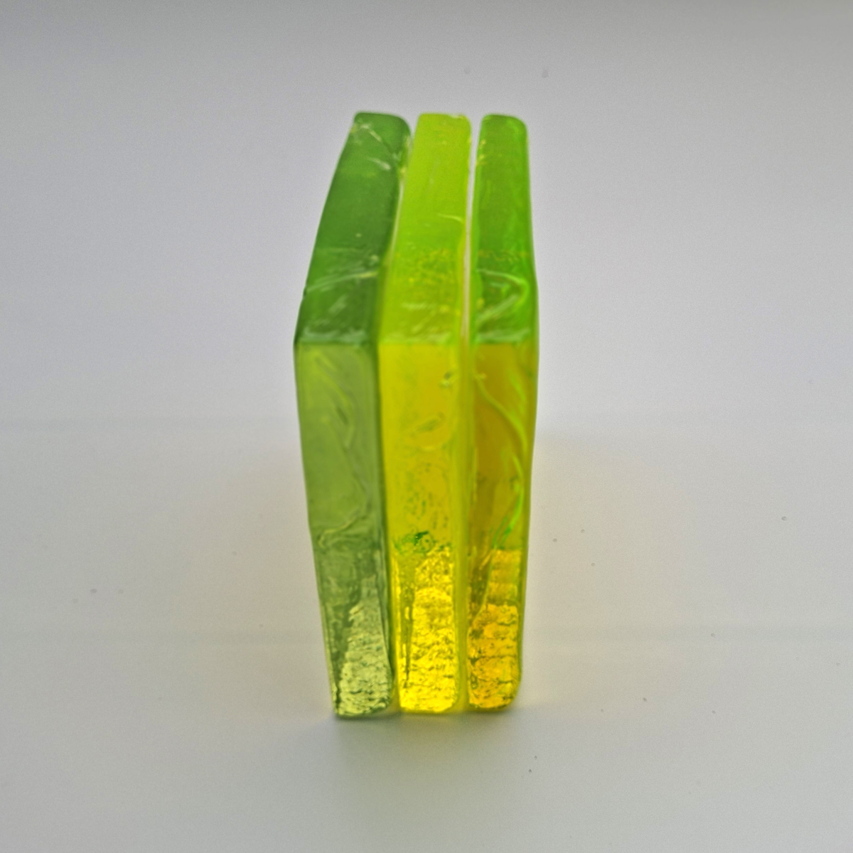Czech square uranium glass block slab design decor craft lampwork art installation - kopie