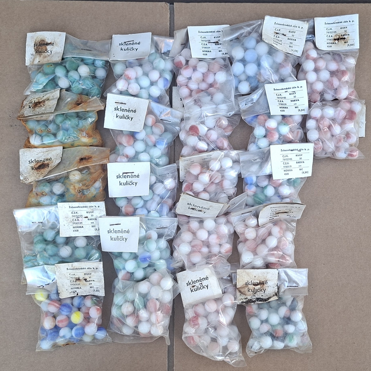 lot 40 bags Vintage 1950–1970 Czechoslovak collector glass ball beads — antique,collectibles.